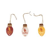 USC Trojans Holiday Lights Ornament 3-Pack Set